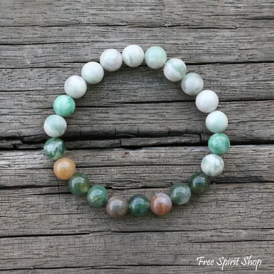 108 Lucky Jasper & Indian Agate Mala Beads Necklace/ Bracelet - Image 4