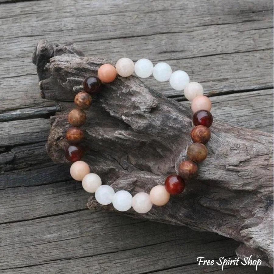 108 Natural Aventurine Carnelian and Brown Onyx Mala Beads Necklace / Bracelet - Image 3