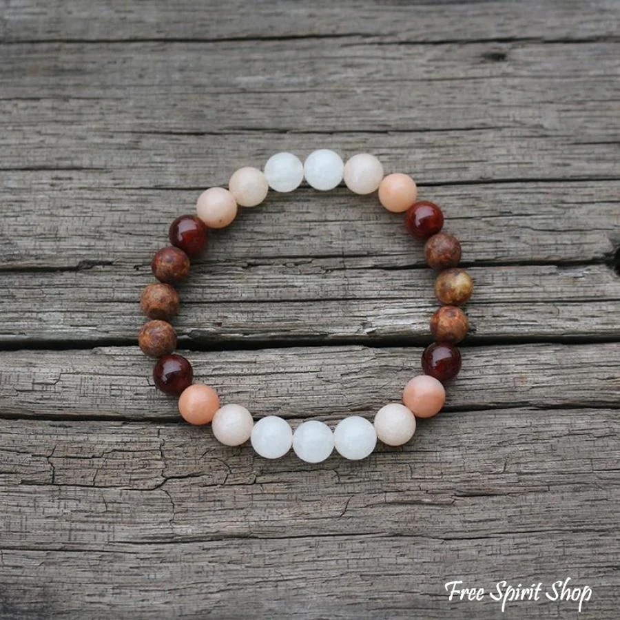 108 Natural Aventurine Carnelian and Brown Onyx Mala Beads Necklace / Bracelet - Image 4