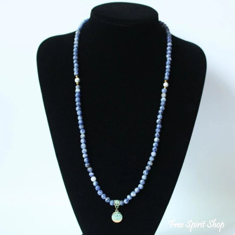 108 Natural Sodalite Gemstone Bead Mala Prayer - Image 3