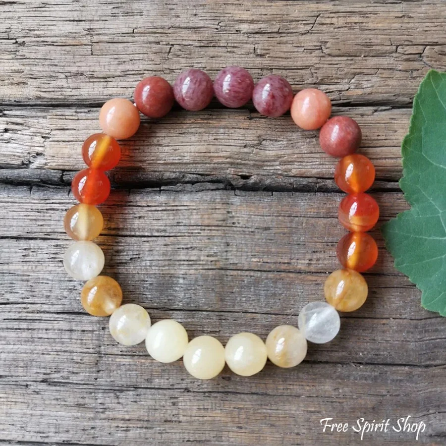 108 Pink Aventurine Carnelian & Yellow Citrine Mala Bead Necklace - Image 3