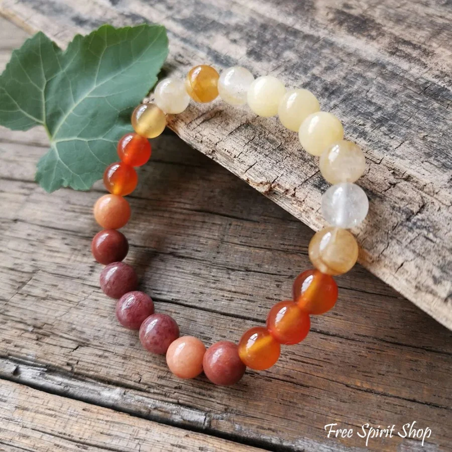 108 Pink Aventurine Carnelian & Yellow Citrine Mala Bead Necklace - Image 8