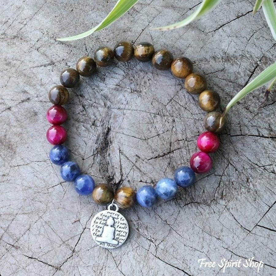 108 Tiger Eye & Sodalite Mala Bead Necklace / Bracelet - Image 6