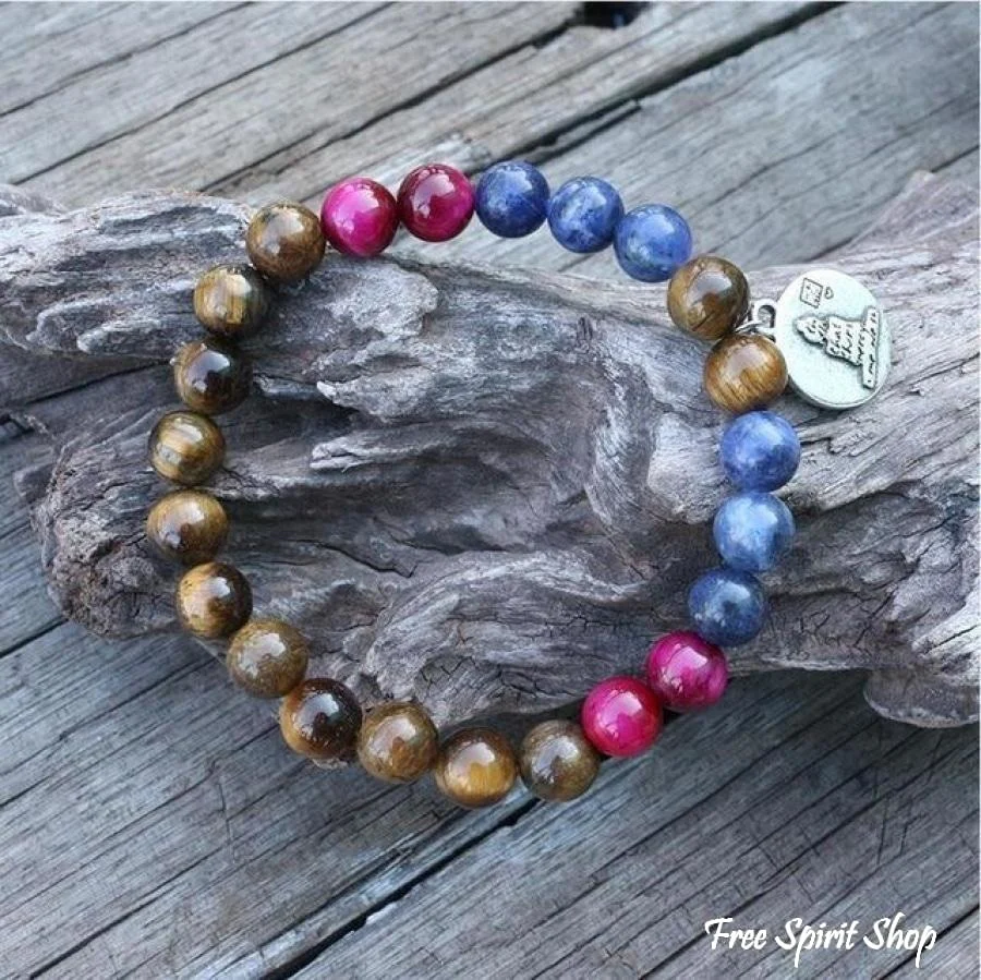108 Tiger Eye & Sodalite Mala Bead Necklace / Bracelet - Image 8