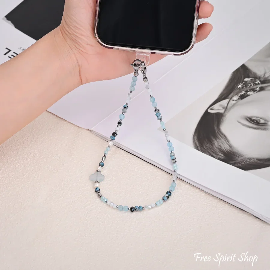 4-in-1 Natural Aquamarine & Agate Beaded Chain - Image 4