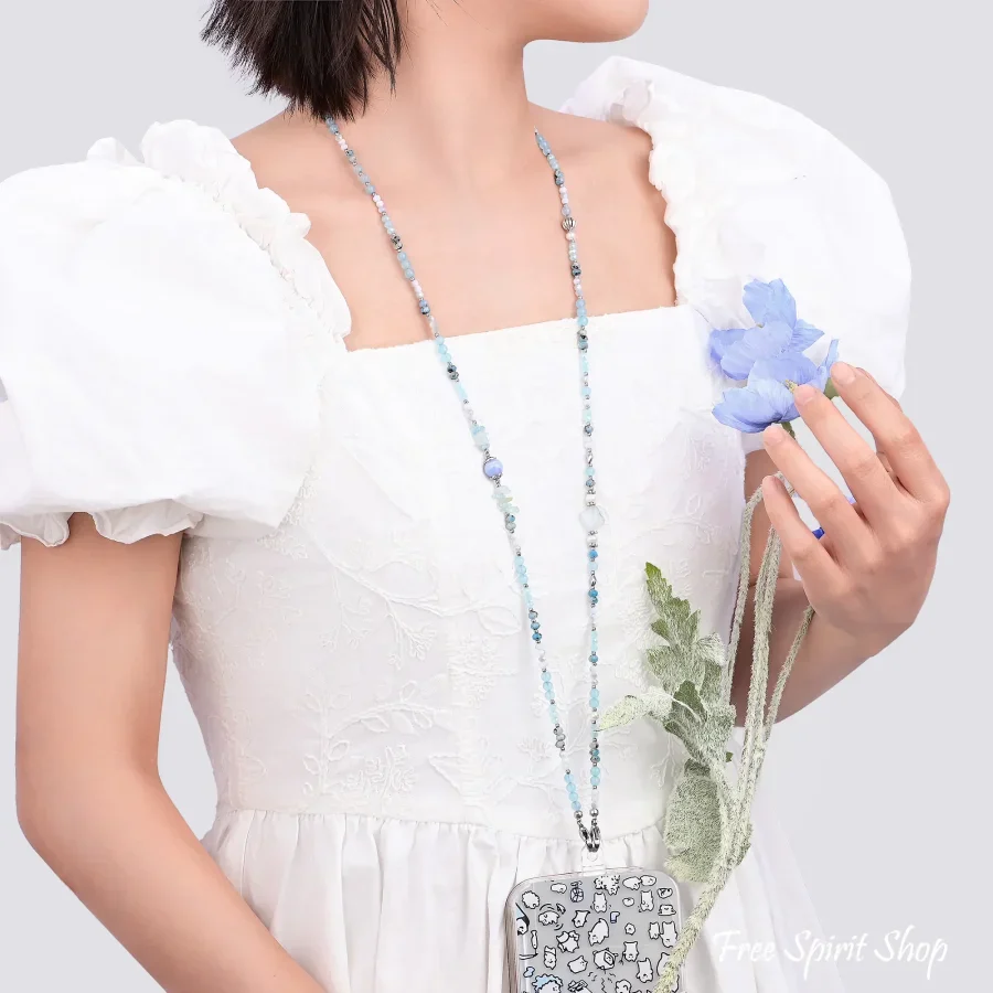 4-in-1 Natural Aquamarine & Agate Beaded Chain - Image 5