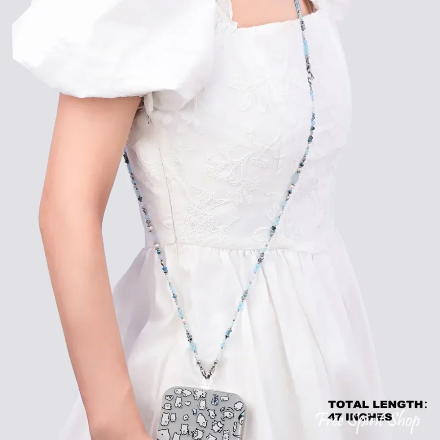 4-in-1 Natural Aquamarine & Agate Beaded Chain - Image 6