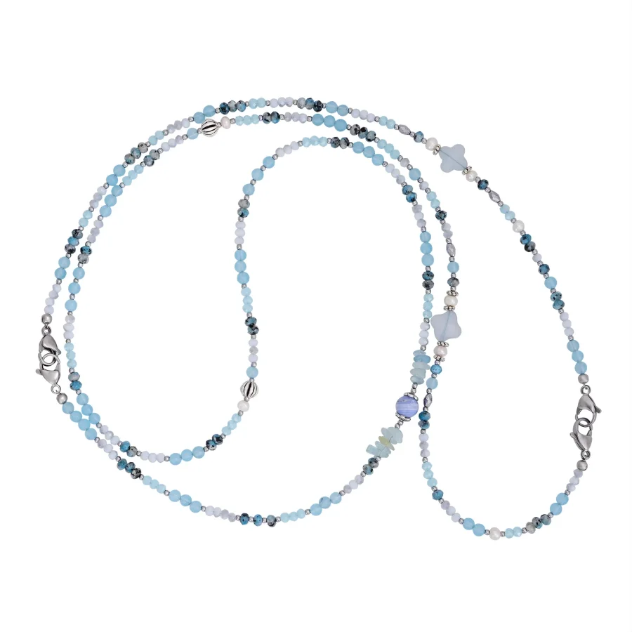 4-in-1 Natural Aquamarine & Agate Beaded Chain - Image 7