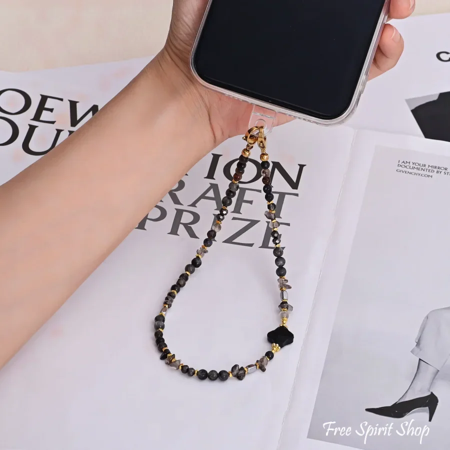 4-in-1 Natural Black Onyx Labradorite & Hematite Beaded Chain - Image 4