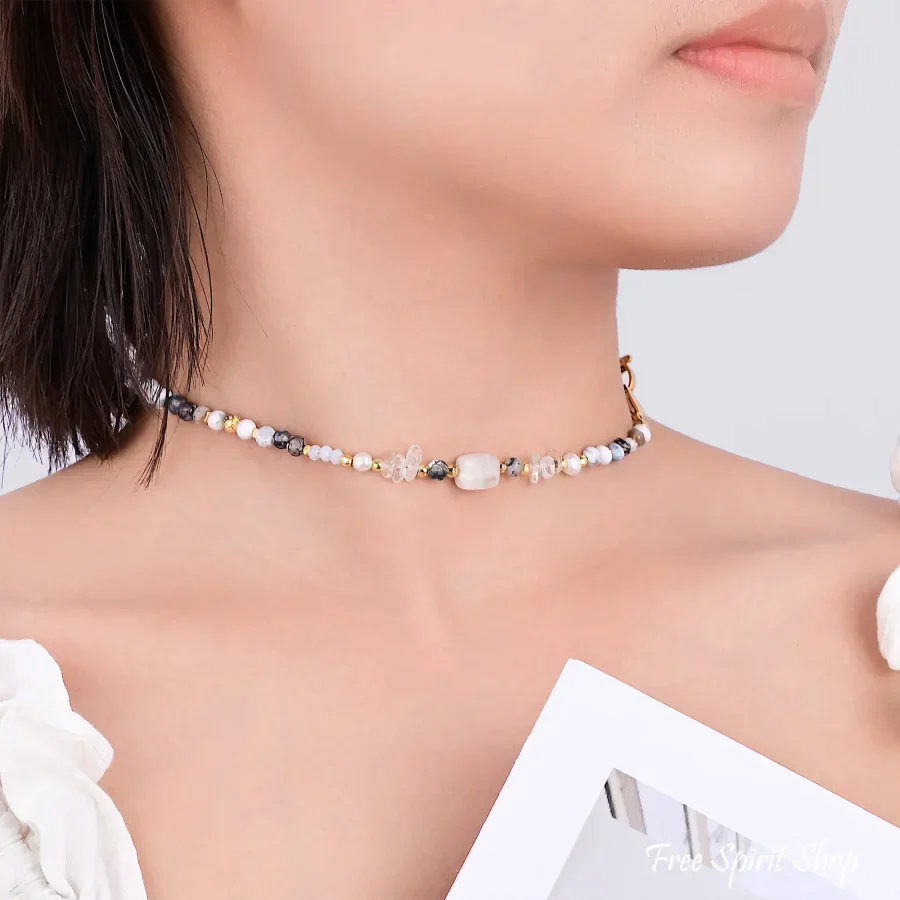 4-in-1 Natural Obsidian & Howlite Beaded Chain - Image 3