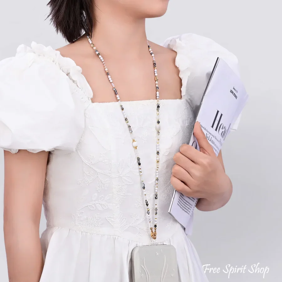 4-in-1 Natural Obsidian & Howlite Beaded Chain - Image 5