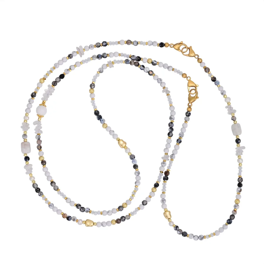 4-in-1 Natural Obsidian & Howlite Beaded Chain - Image 7
