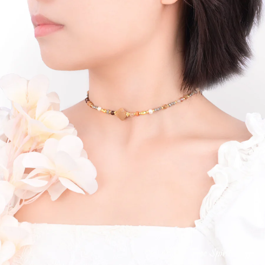 4-in-1 Natural Picture Jasper Clover Beaded Chain - Image 4
