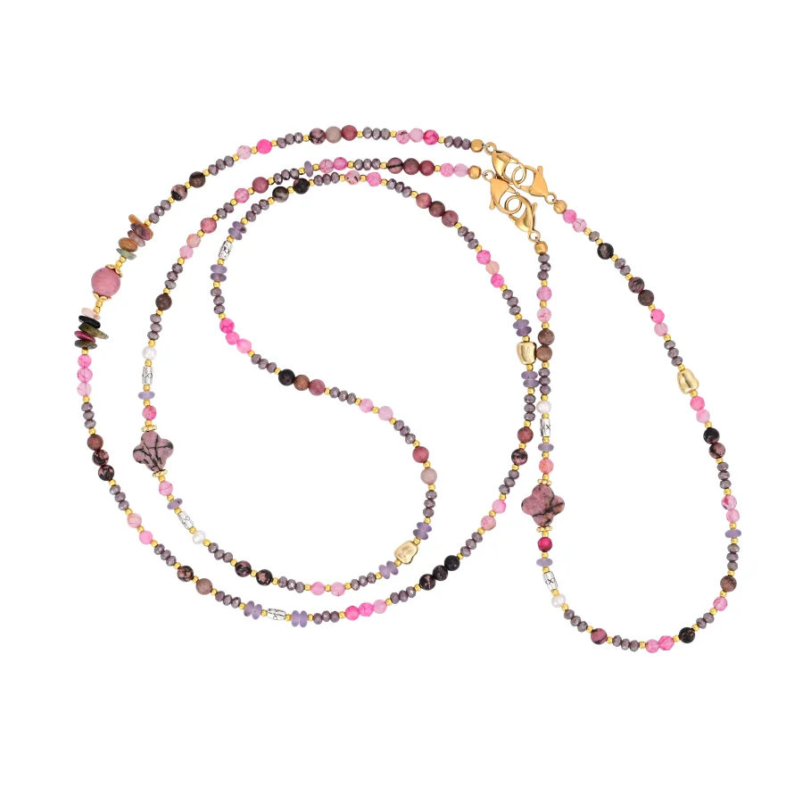 4-in-1 Natural Rhodonite Hematite & Tourmaline Beaded Chain - Image 7