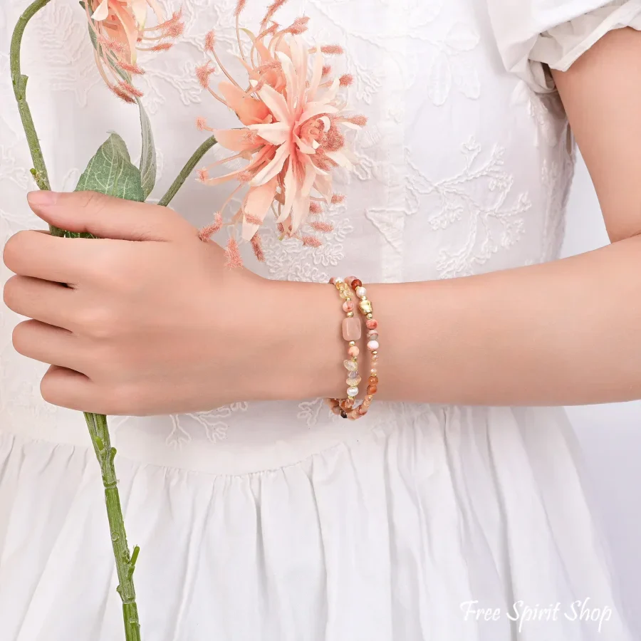 4-in-1 Natural Sunstone Carnelian & Citrine Beaded Chain - Image 4
