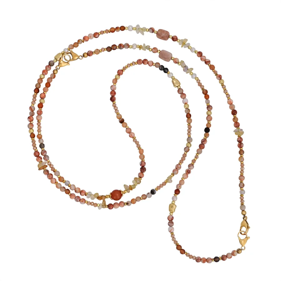 4-in-1 Natural Sunstone Carnelian & Citrine Beaded Chain - Image 7