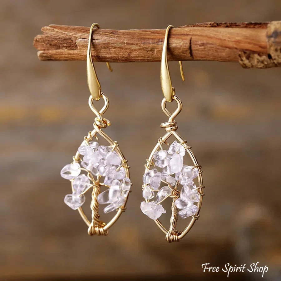 7 Chakra Crystals Tree of Life Earrings - Image 5