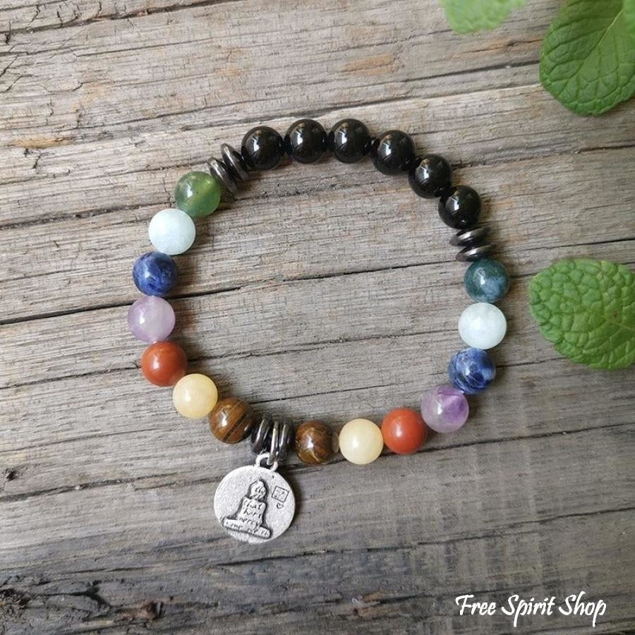 7 Chakra Natural Healing Stone Bead Bracelet - Image 3