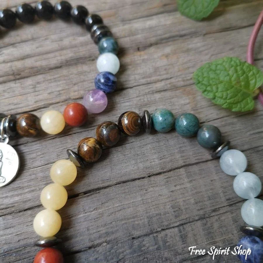 7 Chakra Natural Healing Stone Bead Bracelet - Image 4