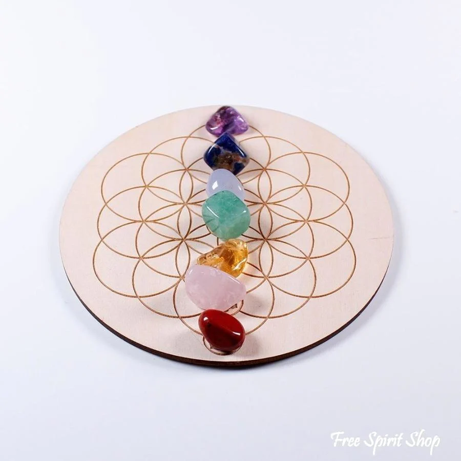 7 Natural Chakra Healing Crystal Grid Set - Image 4