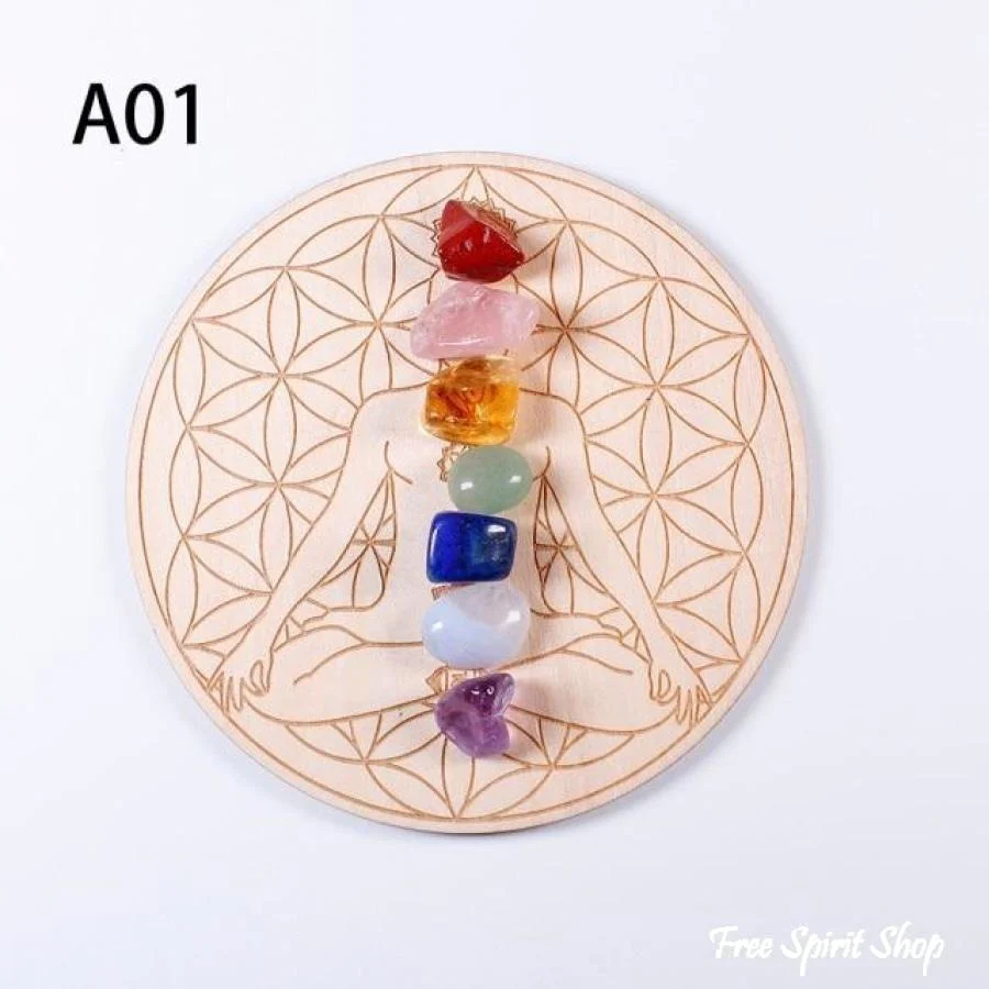7 Natural Chakra Healing Crystal Grid Set - Image 7