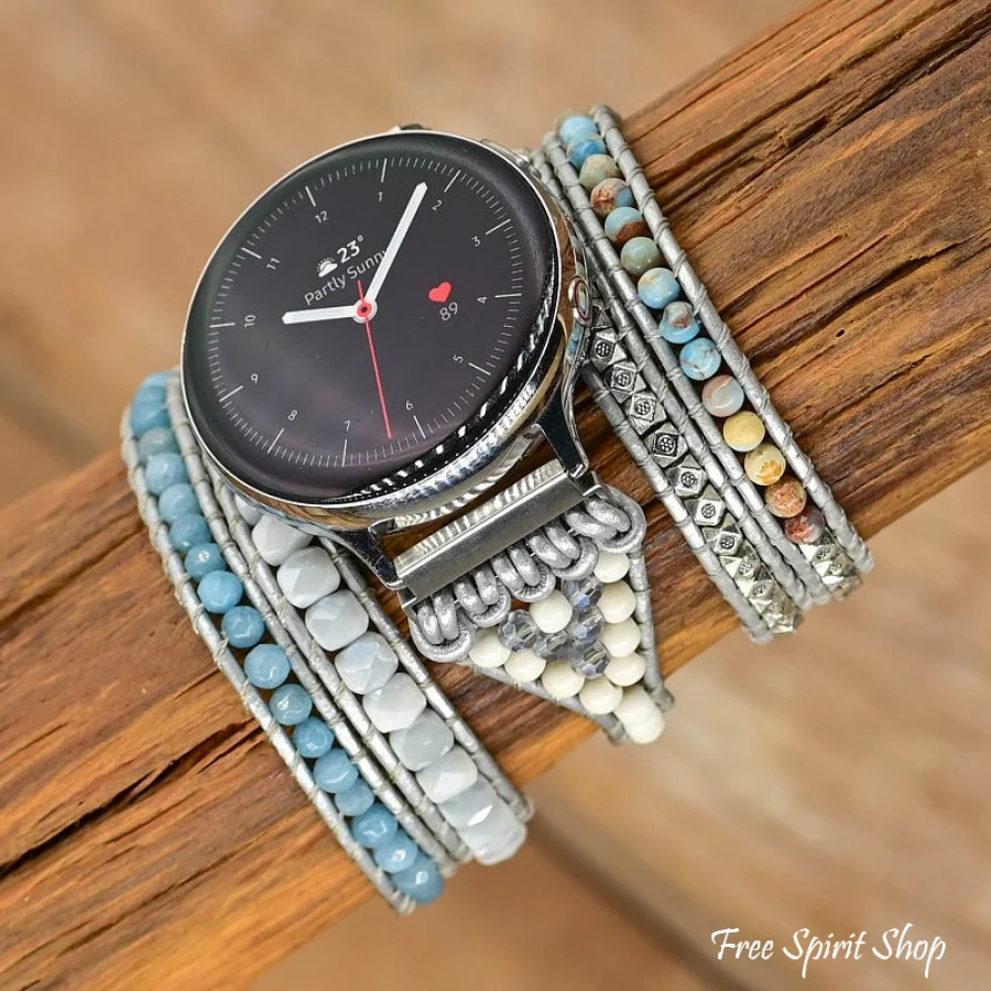 Amazonite & King Jasper Bead Samsung / Garmin Watch Band - Image 3