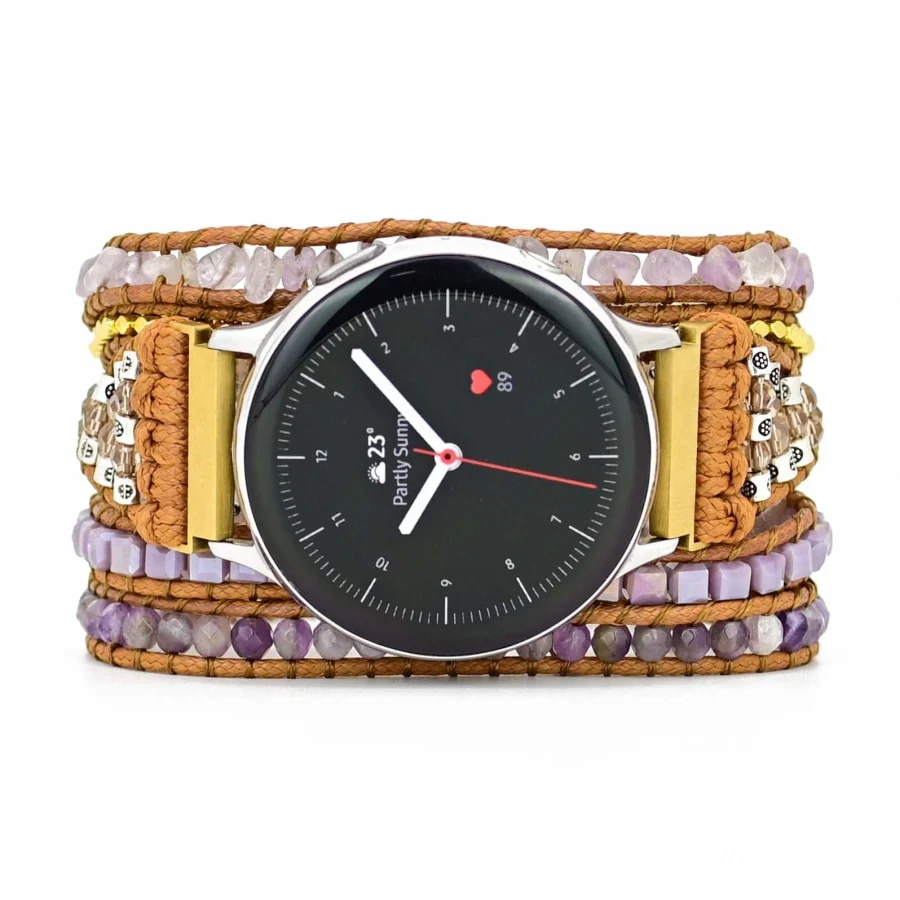 Amethyst Beaded Samsung / Garmin Watch Band - Image 3