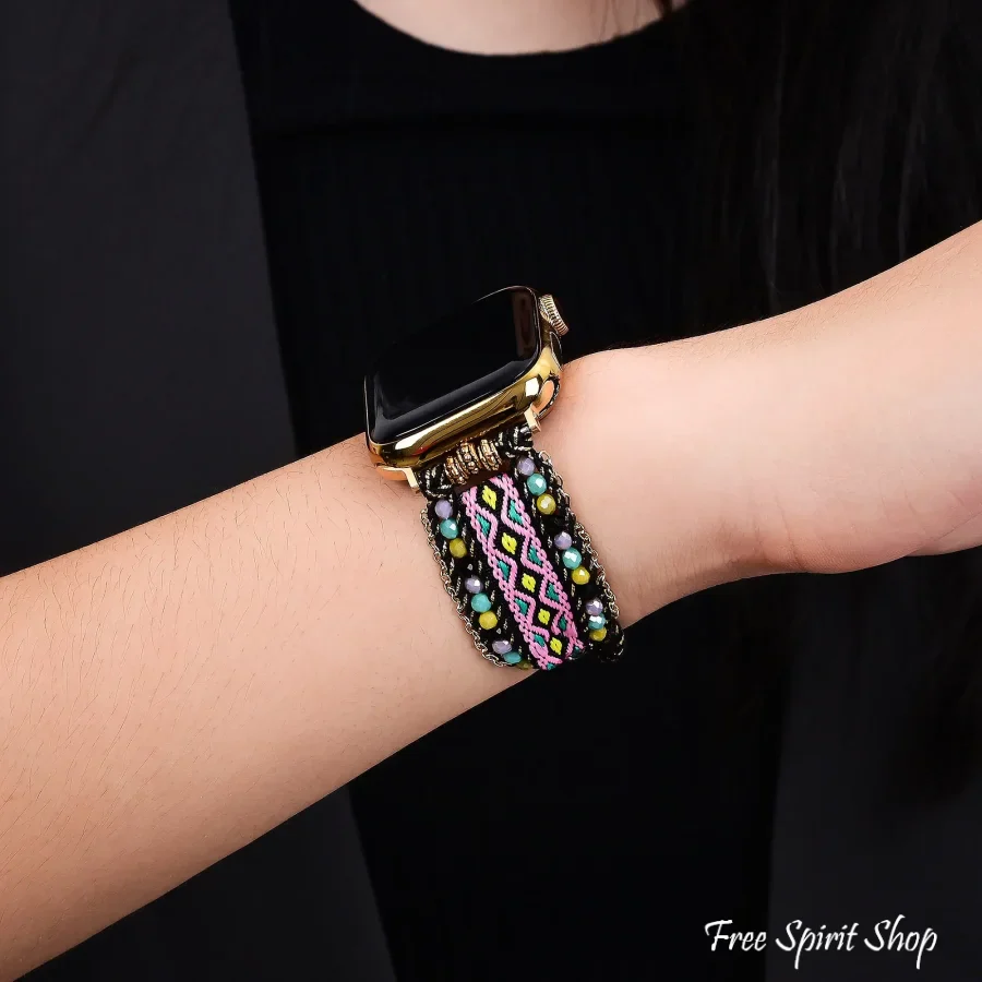 Aztec Dream Beaded Nylon Apple Watch Band - Image 2