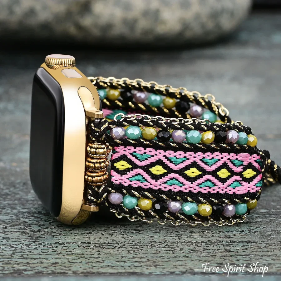 Aztec Dream Beaded Nylon Apple Watch Band - Image 3