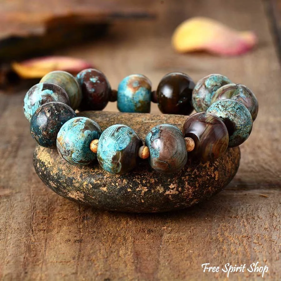 Big Jasper Stone Bead Bracelet - Image 2