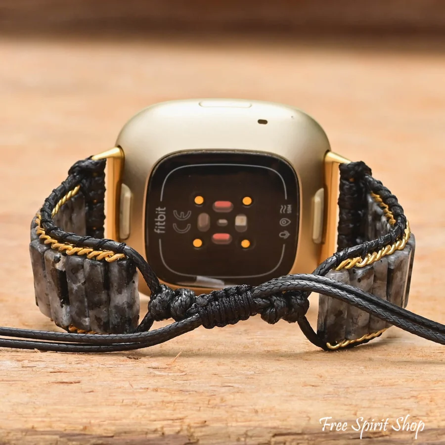 Black Labradorite Bead Fitbit Watch Band - Image 3