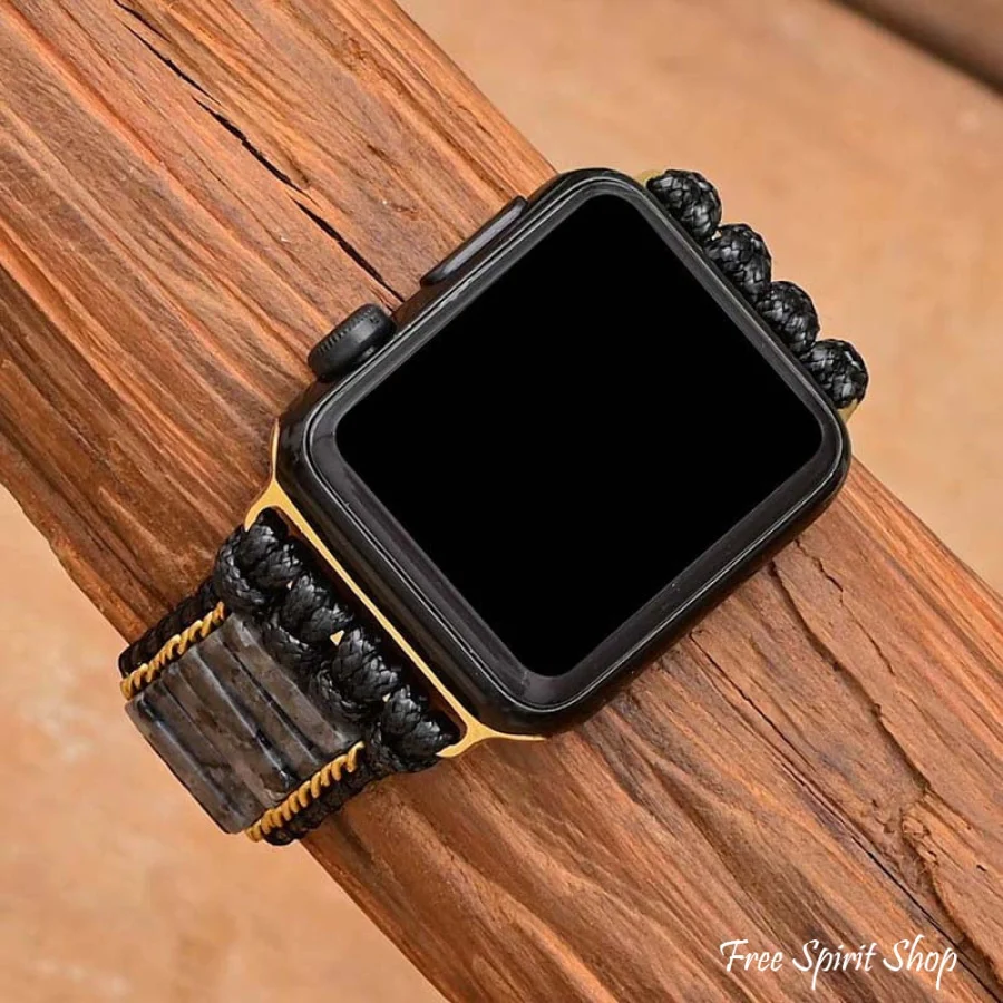 Black Labradorite Tube Apple Watch Band - Image 2