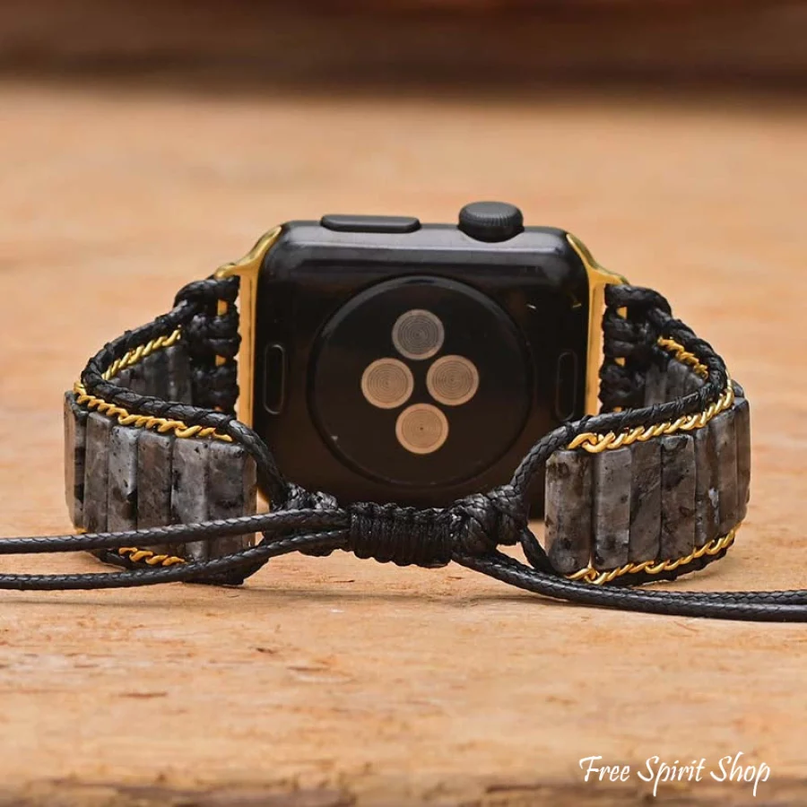 Black Labradorite Tube Apple Watch Band - Image 3