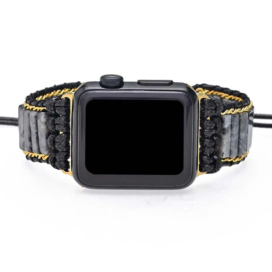 Black Labradorite Tube Apple Watch Band - Image 5