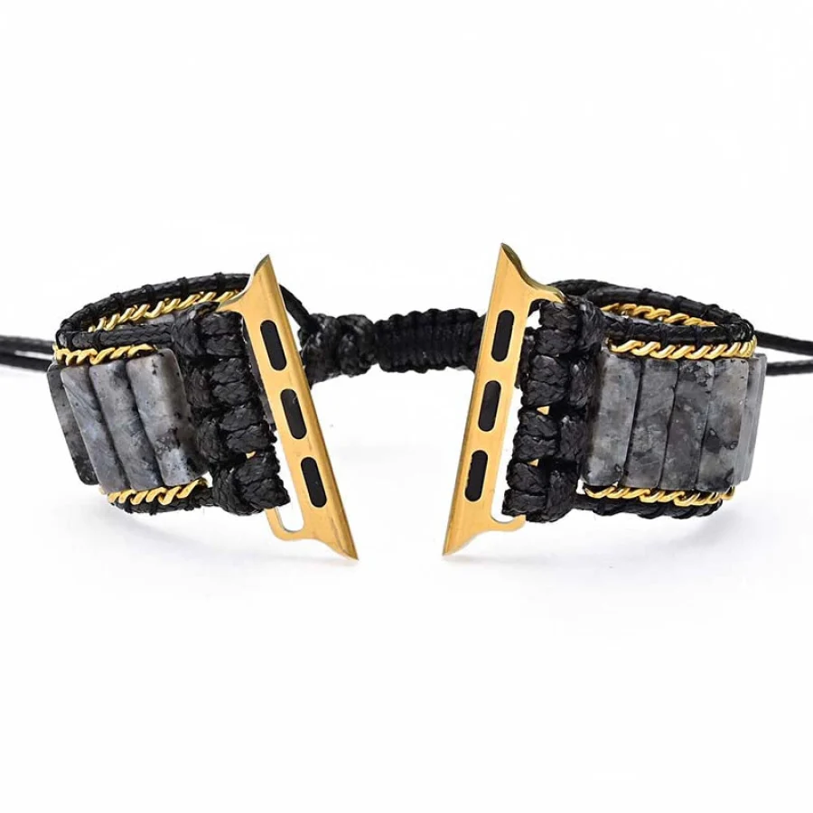 Black Labradorite Tube Apple Watch Band - Image 6