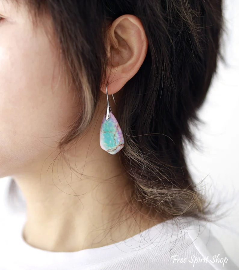 Blue & Purple Jasper Drop Earrings - Image 3