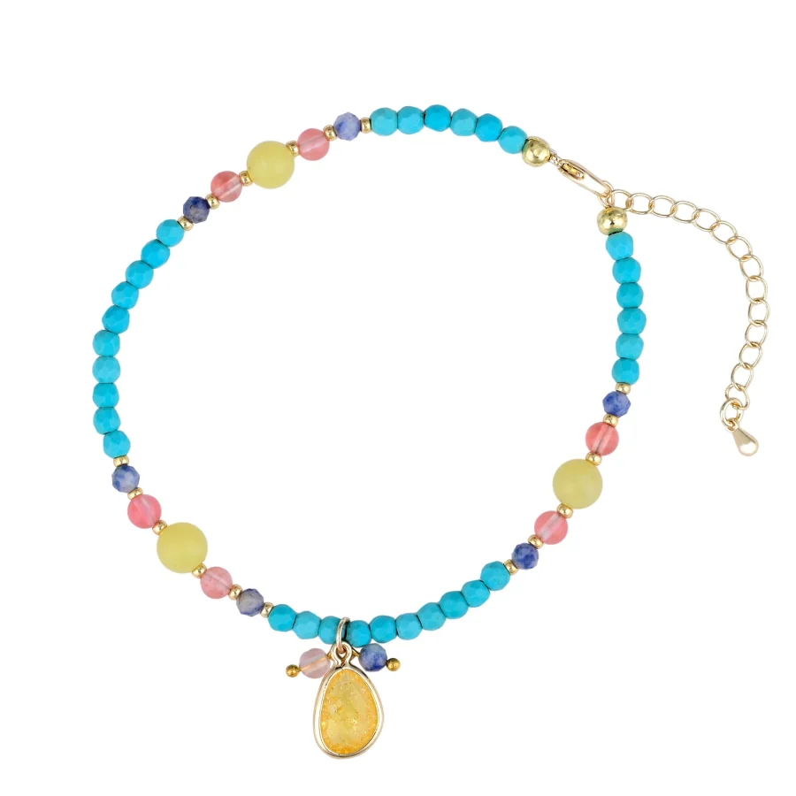 Bohemian Turquoise Beaded Anklet - Image 5
