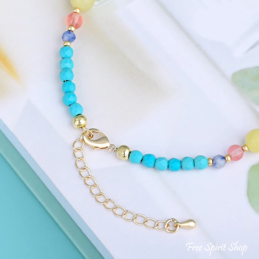 Bohemian Turquoise Beaded Anklet - Image 7