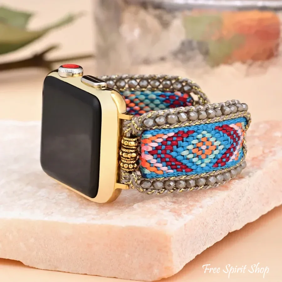 Boho Breeze Beaded Woven Nylon Apple Watch Band