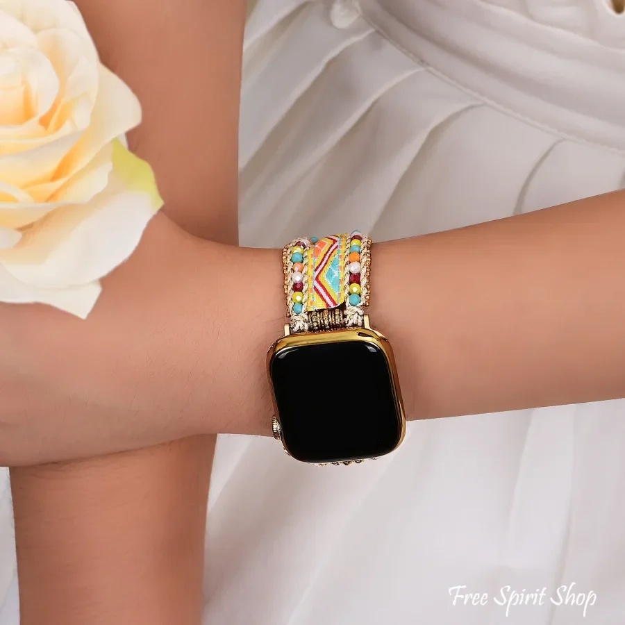 Boho Fiesta Braided Nylon Apple Watch Band - Image 2