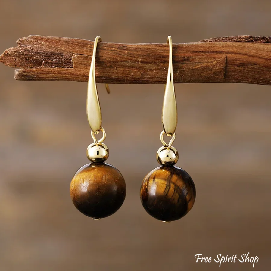 Bold Natural Tiger Eye Large Gemstone Bead Choker - Image 4