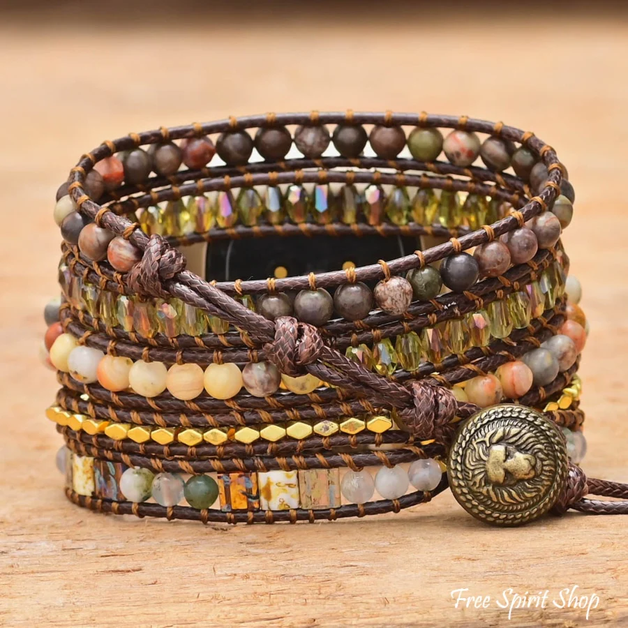 Brown Onyx Beaded Fitbit Watch Band - Image 3