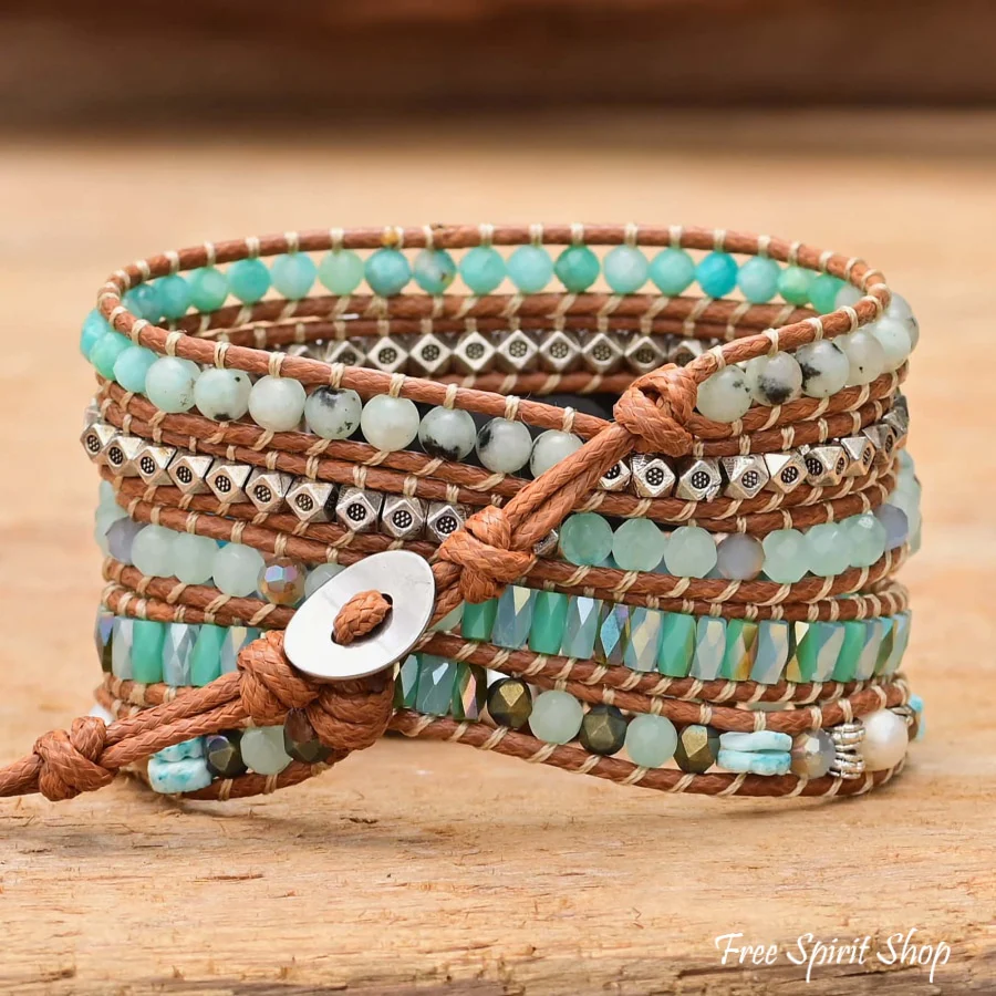 Calming Amazonite & Mixed Beads Apple Watch Band - Image 4