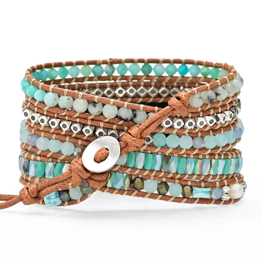 Calming Amazonite & Mixed Beads Apple Watch Band - Image 5