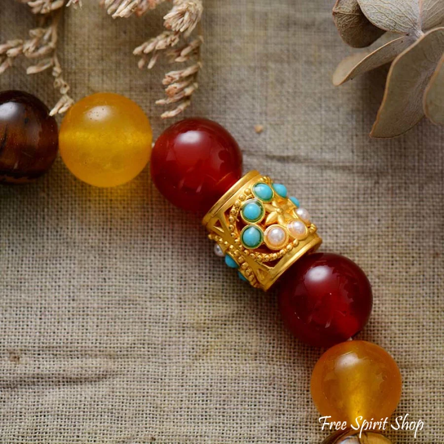 Chakra Stones & Rainbow Heart Bead Bracelet - Image 4