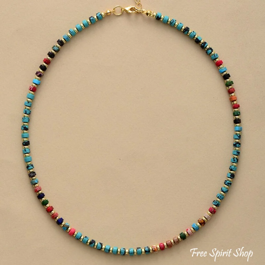 Colorful Jasper Beaded Choker Necklace - Image 6