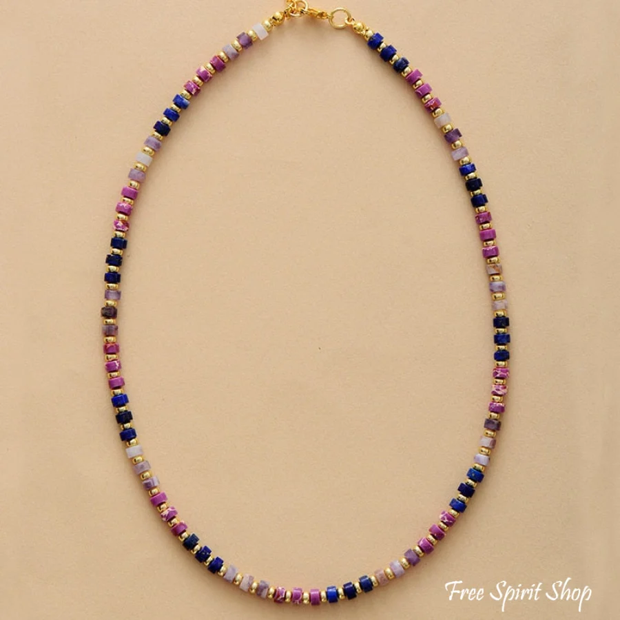 Colorful Jasper Beaded Choker Necklace - Image 9