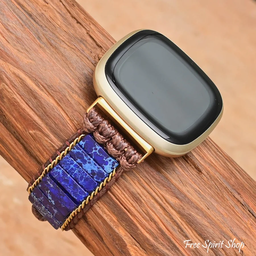 Dark Blue Jasper Fitbit Watch Band - Image 2