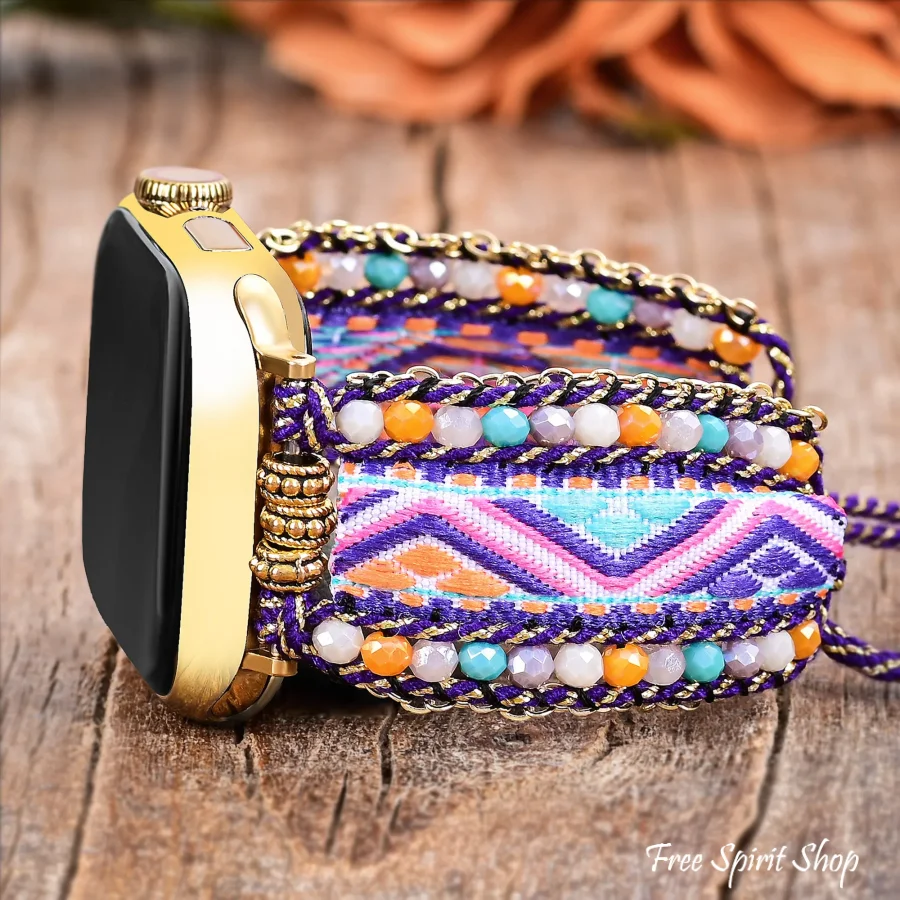 Desert Bloom Beaded Nylon Apple Watch Band - Image 3