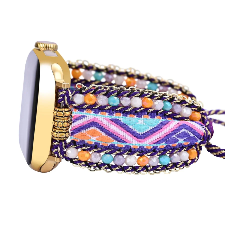 Desert Bloom Beaded Nylon Apple Watch Band - Image 4